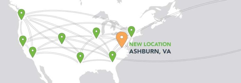 Map shows where Bigleaf Networks adds a point of presence in Ashburn Virginia