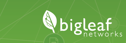 2022 Bigleaf Networks Logo White on green field