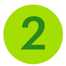 The number two inside a lime green circle