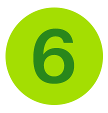 The number 6 in a green circle