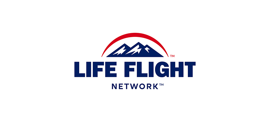 Red, white, and blue Life Flight Network logo