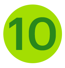 The number 10 in a green circle