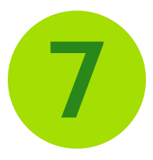 The number 7 in a green circle