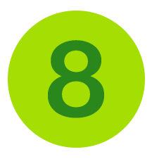The number 8 in a green circle