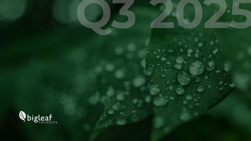 Bigleaf Q3 product updates shown in the Cloud Connect Dashboard, highlighting new visibility, wireless optimization, and alert management features.