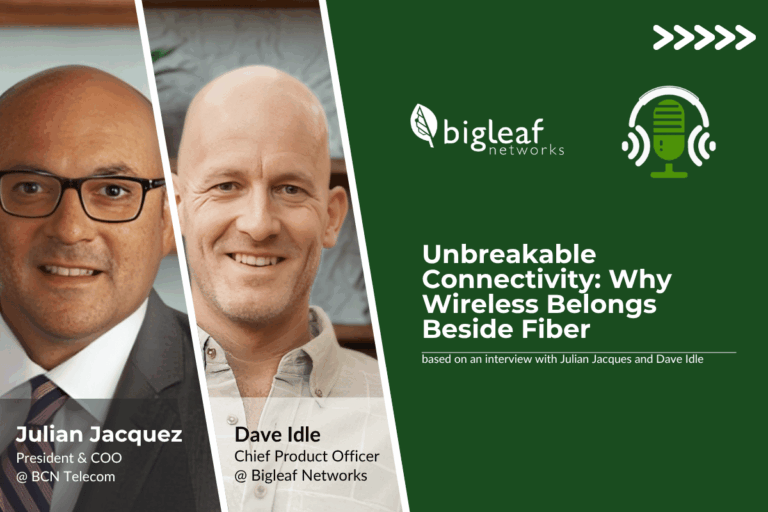 Podcast guests Julian Jacquez and Dave Idle discuss unbreakable connectivity and explaining resilient wireless-first architecture.